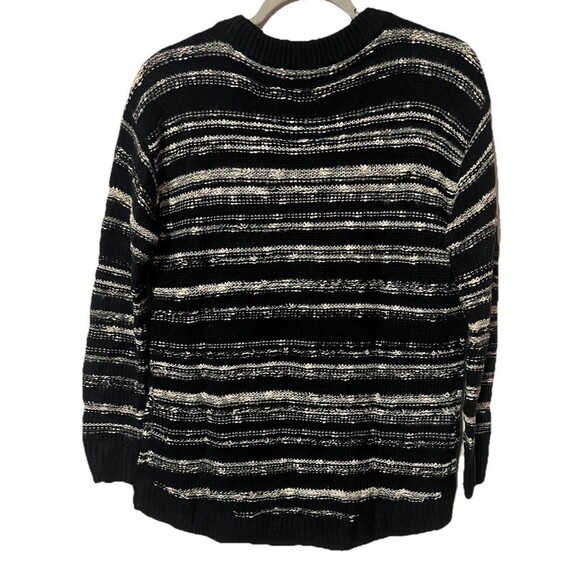 Calvin Klein Black with White Stripes Knit Sweater Women's Size Small - Picture 2 of 7